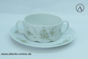 Rosenthal Classic Rose | Porzellan Suppentasse mit Unterteller | Monbijou Grüne Ranke