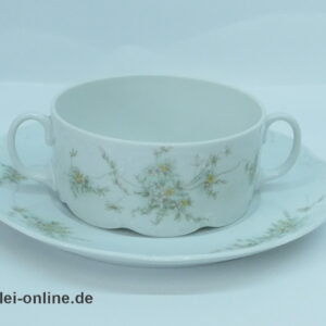 Rosenthal Classic Rose | Porzellan Suppentasse mit Unterteller | Monbijou Grüne Ranke