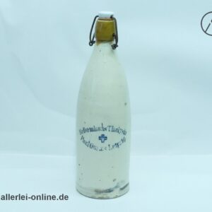 Steingutflasche Glasiertes Steingut Ton mit Bügelverschluss | Reformhaus Thalysia Leipzig Paul Garms