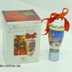 Hutschenreuther Porzellan Zapfen | Weihnachts Zapfen 2002 Der Christbaum ist da | Kerst Pegel | Vintage Porzellan Zapfen