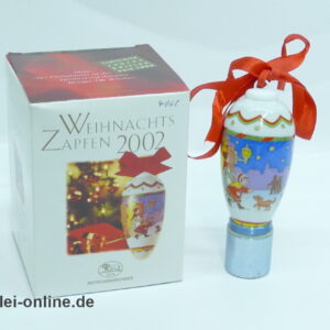 Hutschenreuther Porzellan Zapfen | Weihnachts Zapfen 2002 Der Christbaum ist da | Kerst Pegel | Vintage Porzellan Zapfen 1
