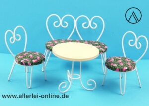Bodo Hennig Miniatur-Gartensitzgruppe | Puppenstube Puppenhaus | Puppenstubenmöbel 60er -70er Jahre