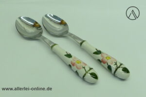Villeroy & Boch Wildrose 2 x Löffel mit Porzellangriffen im zarten Blumen-Dekor