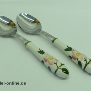 Villeroy & Boch Wildrose 2 x Löffel mit Porzellangriffen im zarten Blumen-Dekor