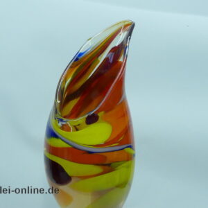 Studioglas-Vase | Signiert Peter Kaspar 1990 | Wirbelmuster Swirl-Optik Glas - 38,5 cm