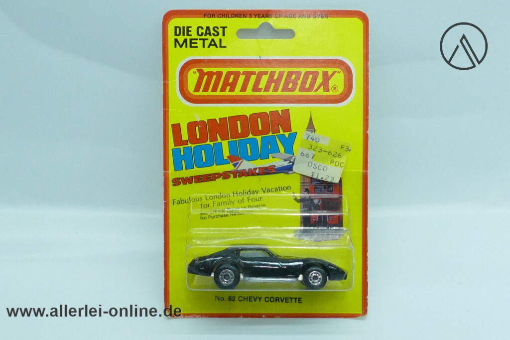 Matchbox Superfast No. 62 CHEVY CORVETTE | London Holiday Blisterverpackung