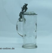 Studentika Bierkrug - Tübinger Igel Krug | Glaskrug mit Zinndeckel und Widmung